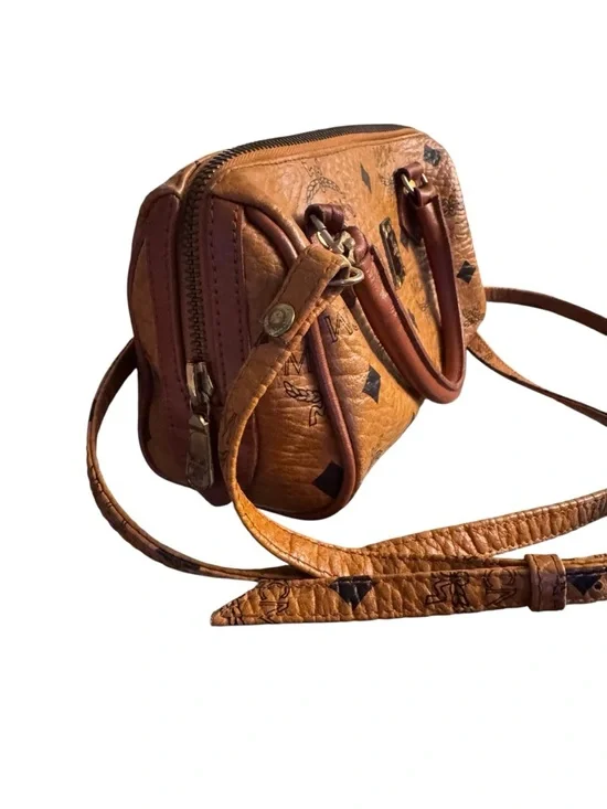 MCM Cognac Visetos Mini Crossbody Satchel with Gold Hardware - Picture 2 of 16